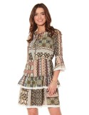 Patterned dress with ruffles 10865 - Online store - Boutique